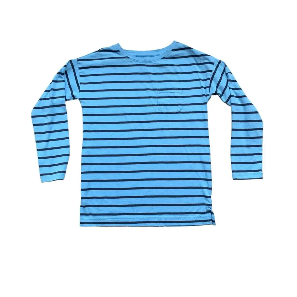 Primary Blue Striped Pocket Tee 8/9